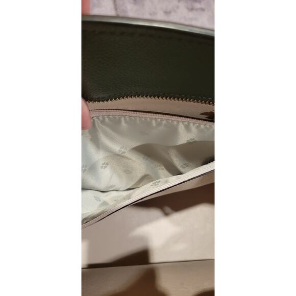 NWT Kate Spade New York Seaweed Leather Deco Tulip Large  Kate Spade New York Pebbled Leather Tote Bag Green Shoulder Bag Large Designer